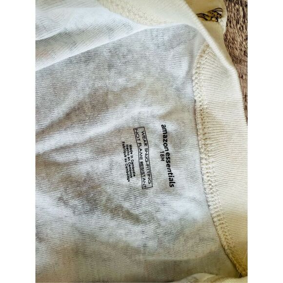 NWT Amazon Essentials Giraffe‎ Zoo Animals Cotton  Zipper Footies(2) 18 months - Picture 5 of 16